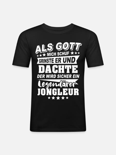 Jongleur - Männer Slim Fit T-Shirt - Schwarz