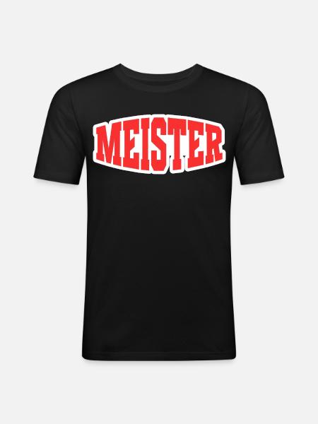 Meister - Männer Slim Fit T-Shirt - Schwarz