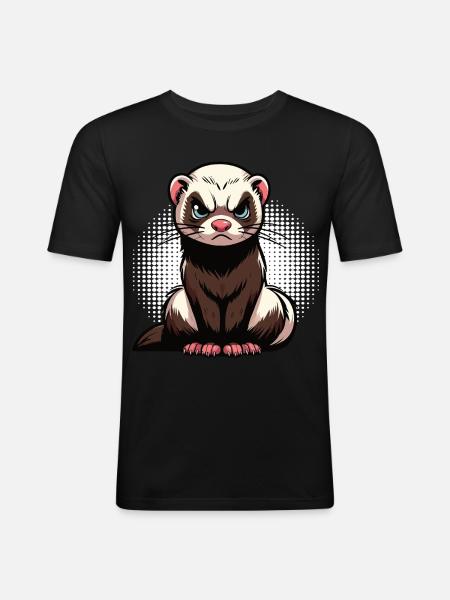 Frettchen Frettchenhalter Frettchenbesitzer - Männer Slim Fit T-Shirt - Schwarz
