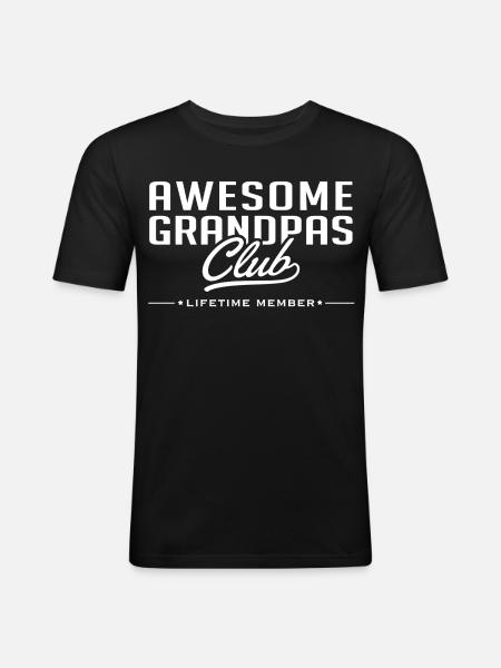 Bester Opa Club - Männer Slim Fit T-Shirt - Schwarz