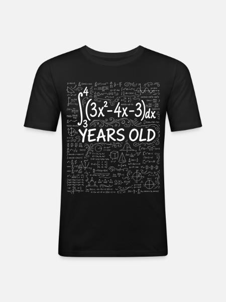 20th Birthday Calculus Math Geek Funny - Men's Slim Fit T-Shirt - black