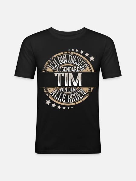 Tim - Männer Slim Fit T-Shirt - Schwarz