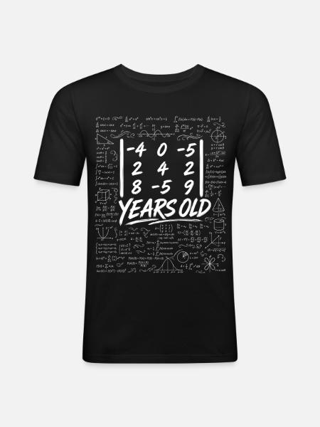 26. Jubiläum. Determinantenmatrix-Mathematik-Nerd lustig - Männer Slim Fit T-Shirt - Schwarz