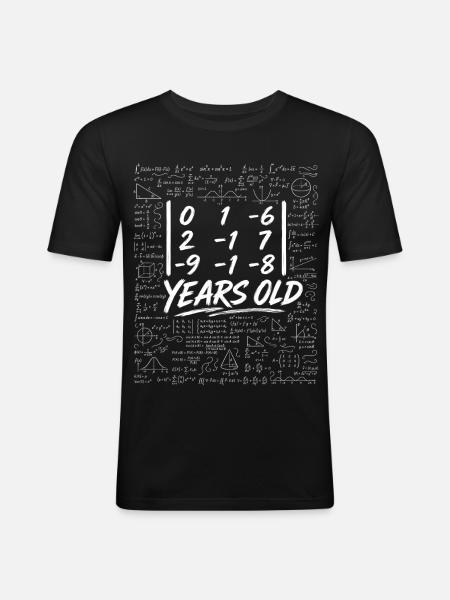 19. Jubiläum. Determinantenmatrix-Mathematik-Nerd lustig - Männer Slim Fit T-Shirt - Schwarz
