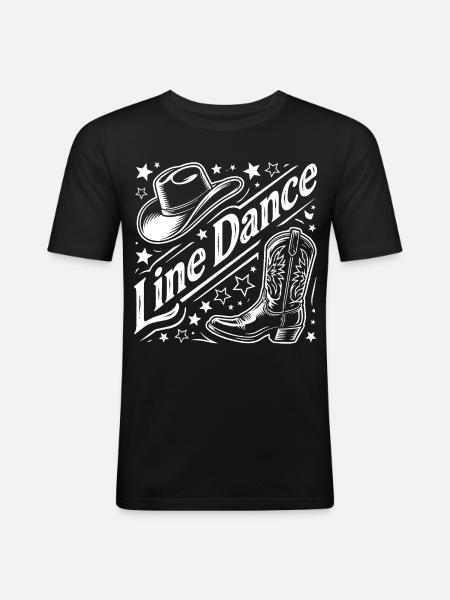 Line Dance Western Graphic - Men's Slim Fit T-Shirt - black