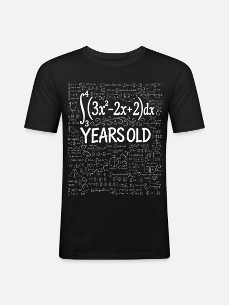 32nd Birthday Calculus Math Geek Funny - Men's Slim Fit T-Shirt - black