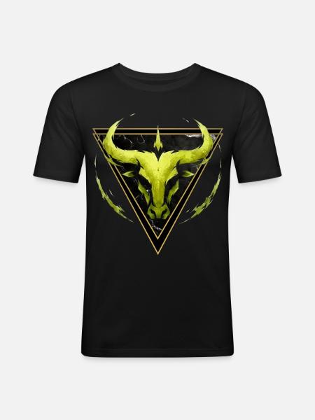 Stier-Erdzeichen – Tierkreis von Kék-Ina - Männer Slim Fit T-Shirt - Schwarz
