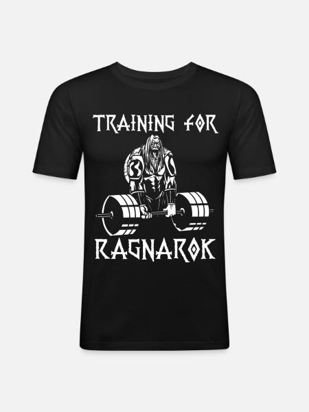 Training for Ragnarök - Men's Slim Fit T-Shirt - black