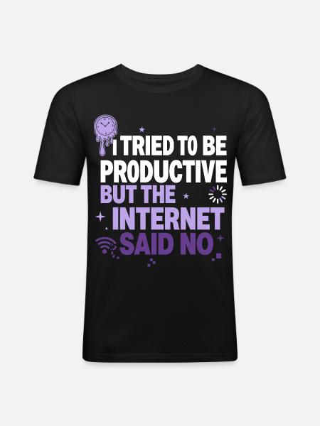 J’ai essayé d’être productif - T-shirt près du corps Homme - noir