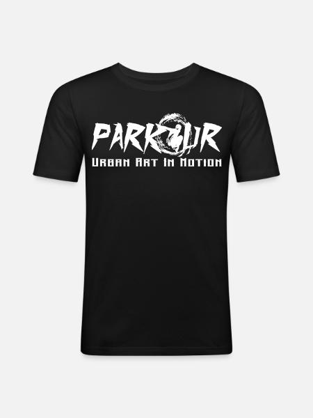 Parkour - Männer Slim Fit T-Shirt - Schwarz