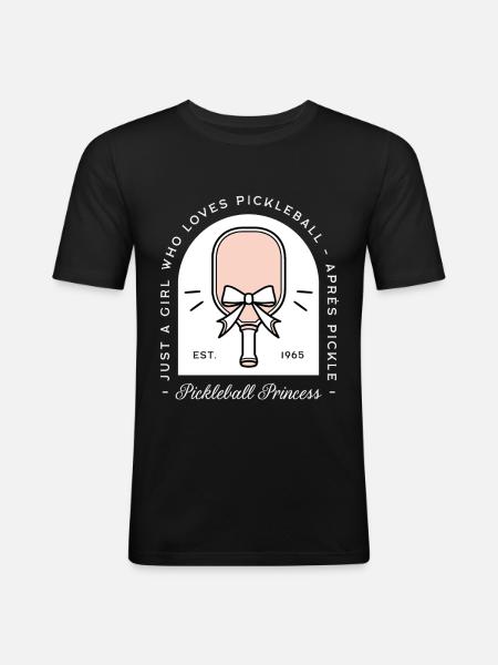 Pickleball-Prinzessin-Mädchen - Männer Slim Fit T-Shirt - Schwarz