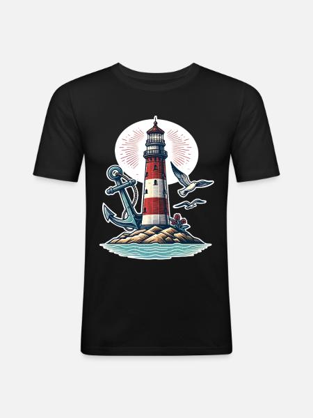 lighthouse - Men's Slim Fit T-Shirt - black