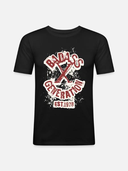 Badass Generation X 1978 - Men's Slim Fit T-Shirt - black