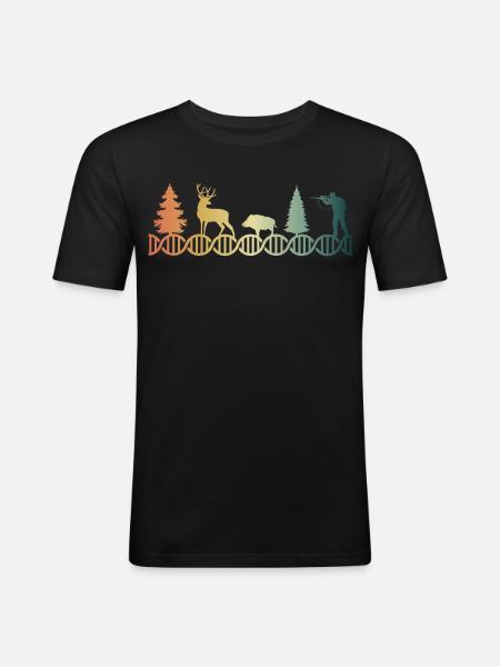 Hunter Hunt DNA DNA Huntress - Men's Slim Fit T-Shirt - black