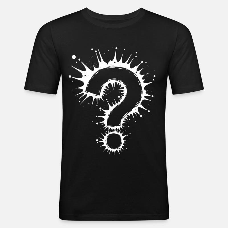 Quel point d’interrogation Splash - T-shirt près du corps Homme - noir