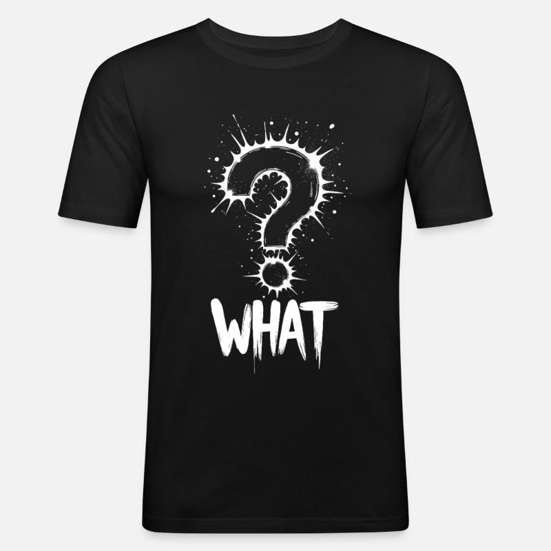Quel point d’interrogation Splash - T-shirt près du corps Homme - noir