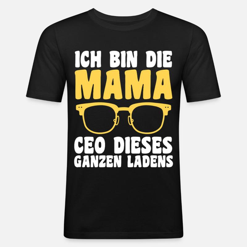 Mutter Team Mama - Männer Slim Fit T-Shirt - Schwarz