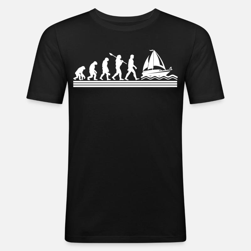 Segeln Segler Segelboot Evolution - Männer Slim Fit T-Shirt - Schwarz