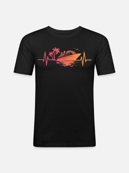 Sunset cruise ship cruise - Men's Slim Fit T-Shirt - black