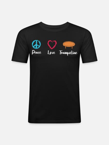 Peace Love Trampoline - Men's Slim Fit T-Shirt - black