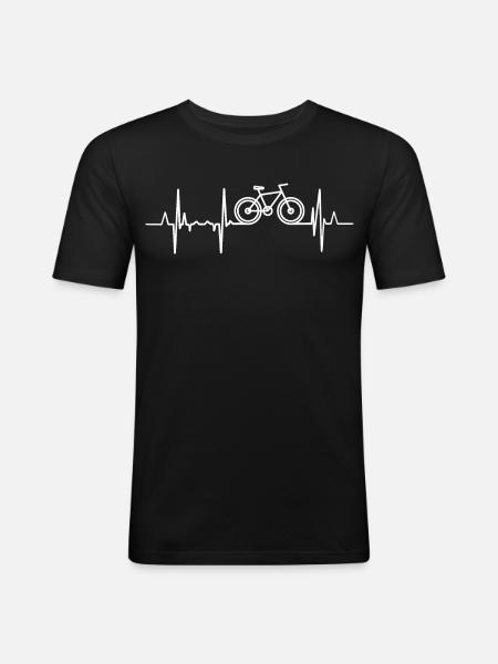 Bicycle Heartbeat - Men's Slim Fit T-Shirt - black