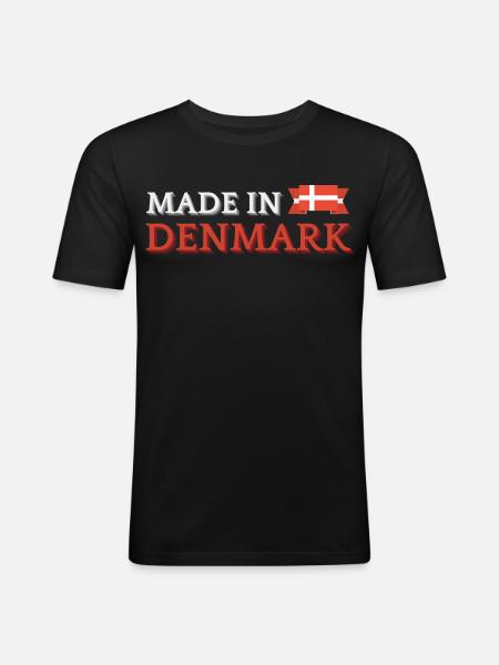 Made in Denmark, Danish pride - Men's Slim Fit T-Shirt - black