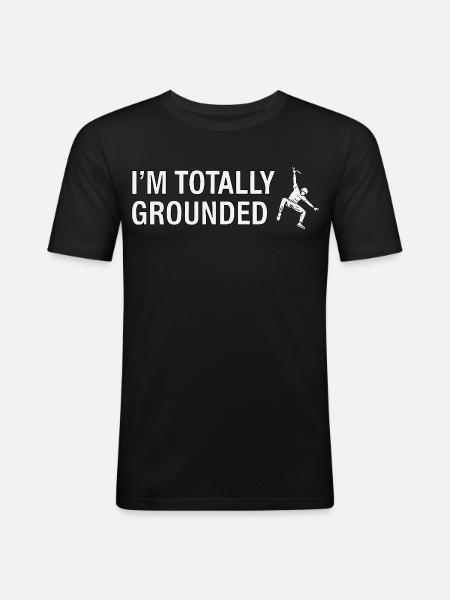 Totally Grounded Klettern - Männer Slim Fit T-Shirt - Schwarz