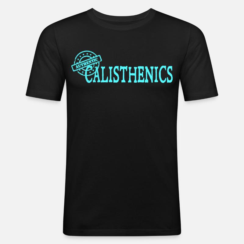 Calisthenics - Männer Slim Fit T-Shirt - Schwarz