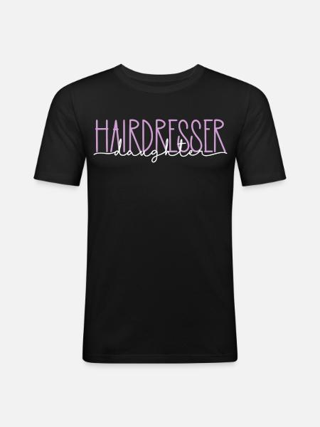 coiffeuse fille fière cadeau mignon - T-shirt près du corps Homme - noir