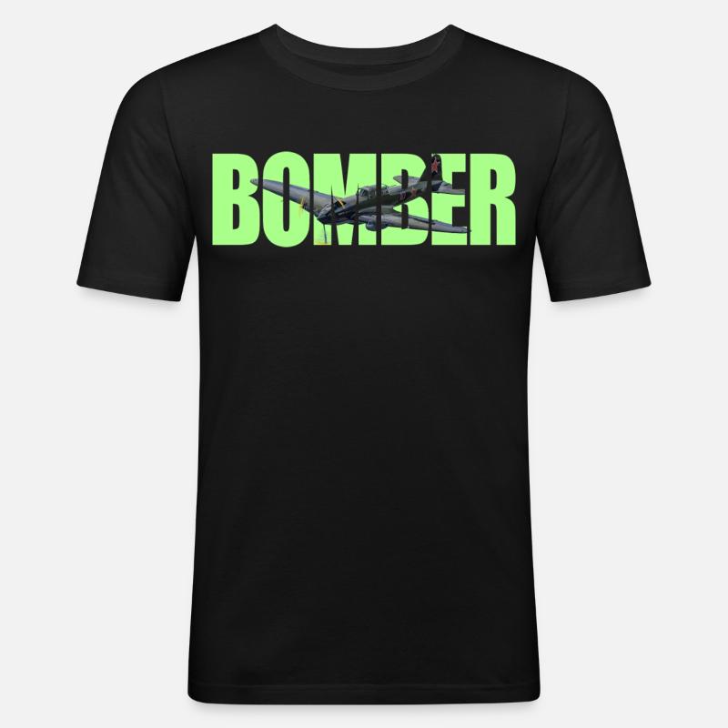 Bomber IL-2 - Männer Slim Fit T-Shirt - Schwarz