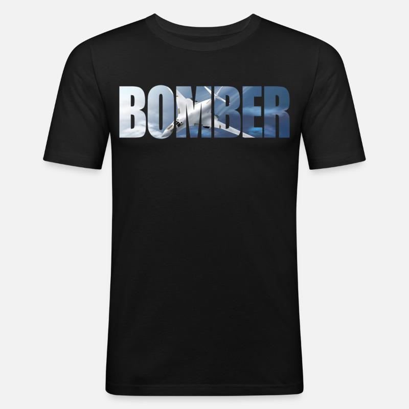 Bomber Tu-160 - Men's Slim Fit T-Shirt - black