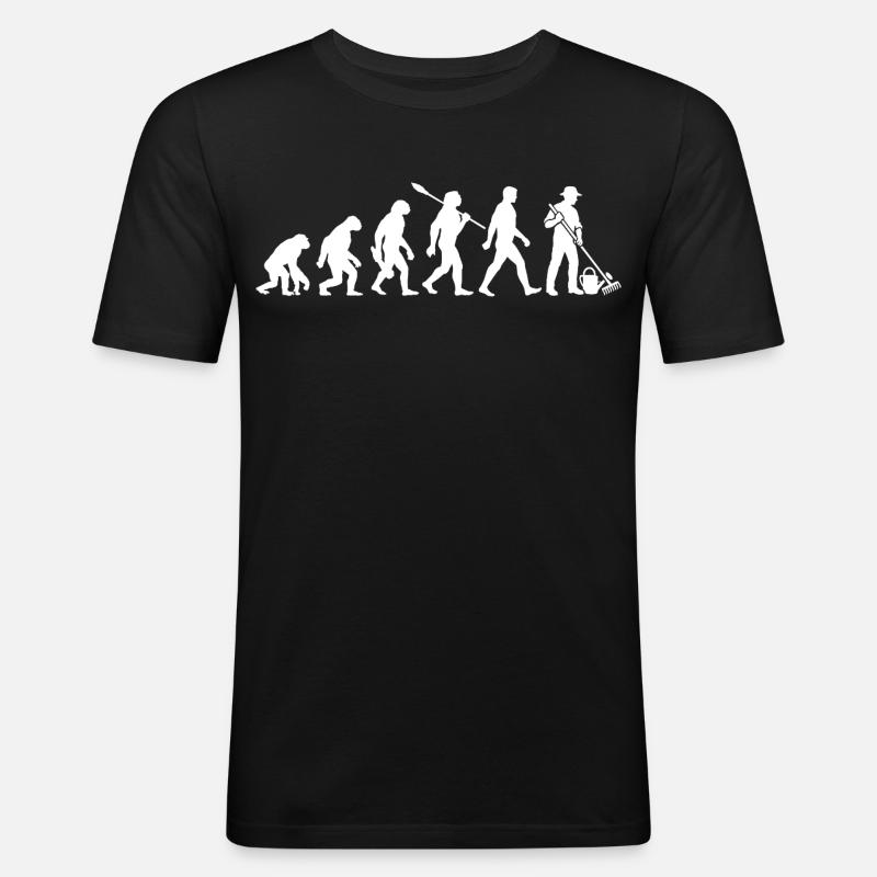 Evolution - Gärtner - Garten - Gartenarbeit - Männer Slim Fit T-Shirt - Schwarz