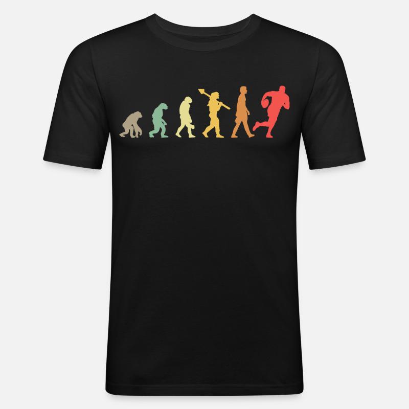 Evolution Rugby Player Rugby Development Retro - Men's Slim Fit T-Shirt - black