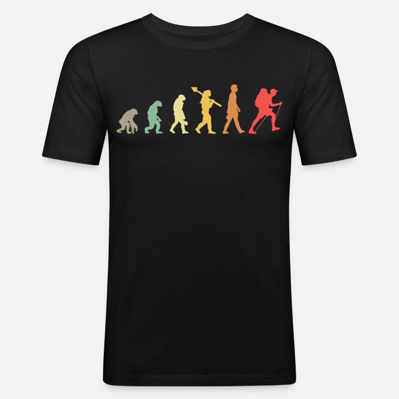 Evolution Hiking Wander - Männer Slim Fit T-Shirt - Schwarz