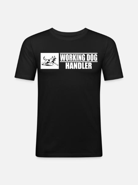 Working Dog Handler Motif - Men's Slim Fit T-Shirt - black