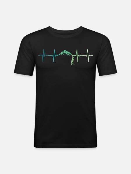 Climbing Heartbeat Climber - Men's Slim Fit T-Shirt - black