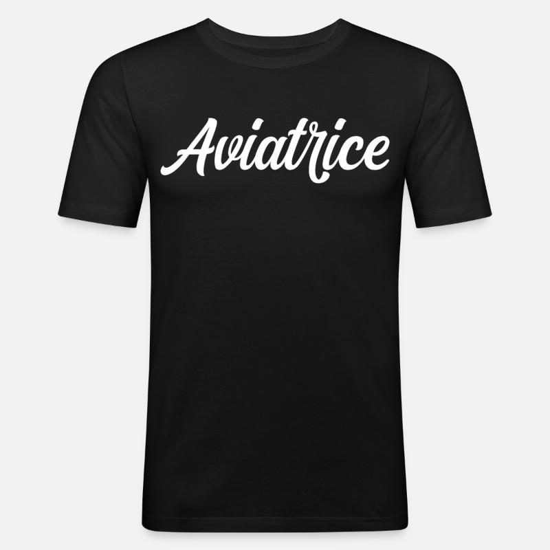 Fliegerpilot Flugzeugflug - Männer Slim Fit T-Shirt - Schwarz