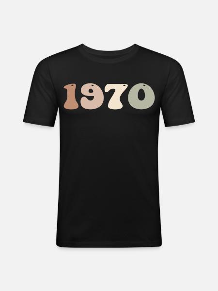 1970 - T-shirt près du corps Homme - noir