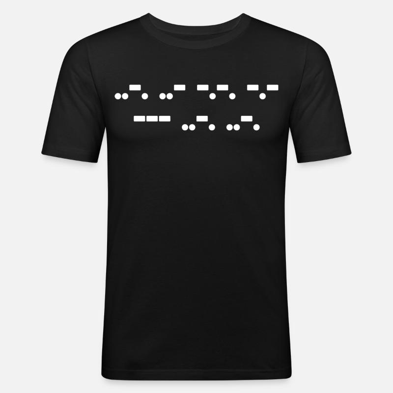F*** Off In Morse Code - Men's Slim Fit T-Shirt - black