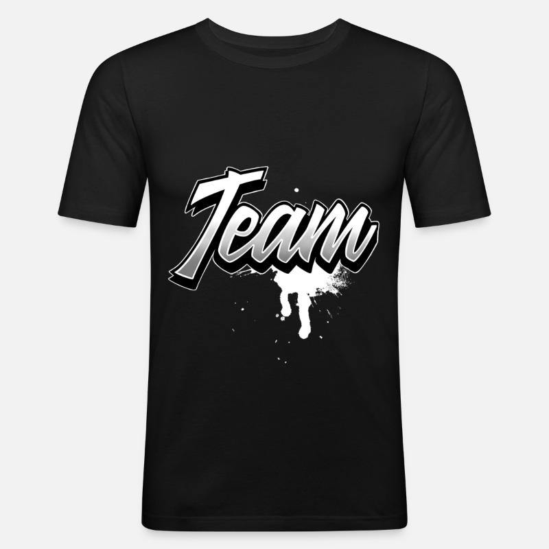 Team - Männer Slim Fit T-Shirt - Schwarz