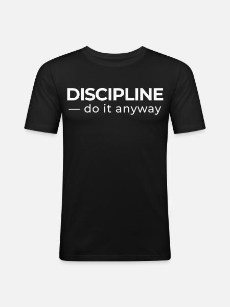 Discipline – Minimal Statement Shirt - Men's Slim Fit T-Shirt - black