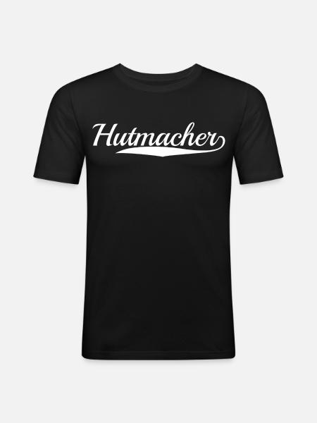 Hutmacher Modisten Beruf weiss - Männer Slim Fit T-Shirt - Schwarz