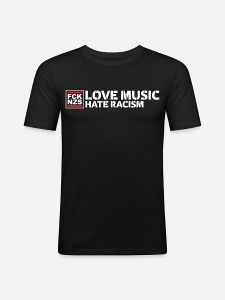 Love Music Hate Racism - Men's Slim Fit T-Shirt - black