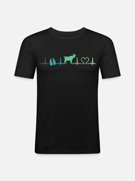 Goat heartbeat gift goats - Men's Slim Fit T-Shirt - black