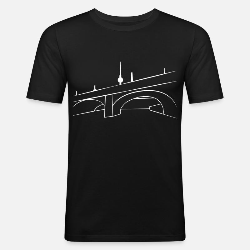 Urban Sketch Spreebrücke w - Men's Slim Fit T-Shirt - black