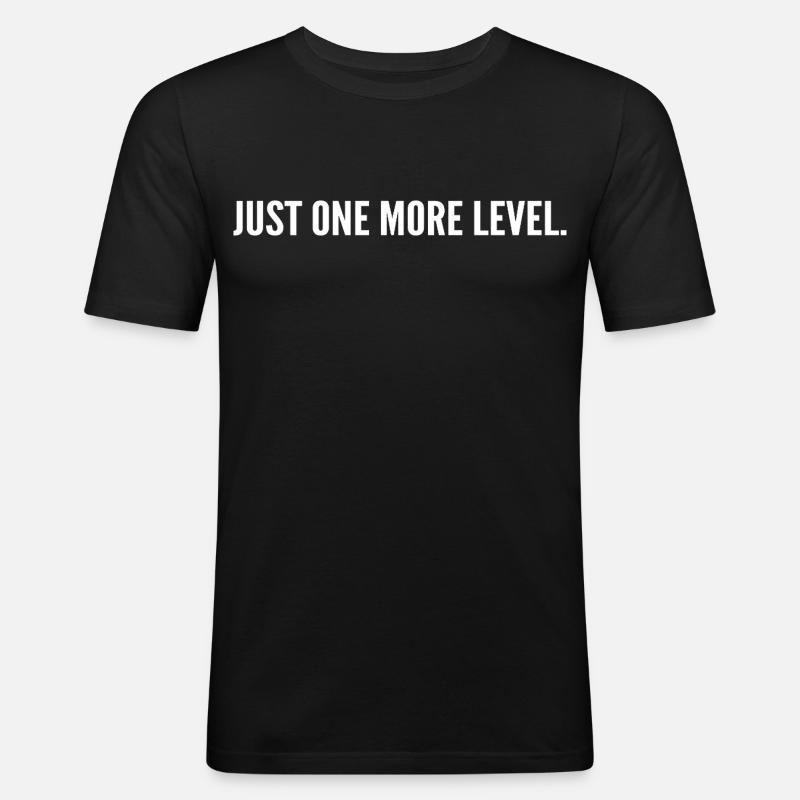 Nur noch eine Ebene - Männer Slim Fit T-Shirt - Schwarz