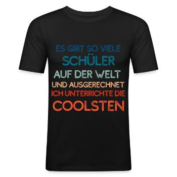 Die coolsten Schüler - Männer Slim Fit T-Shirt - Schwarz - Vorne - Nik (191cm)