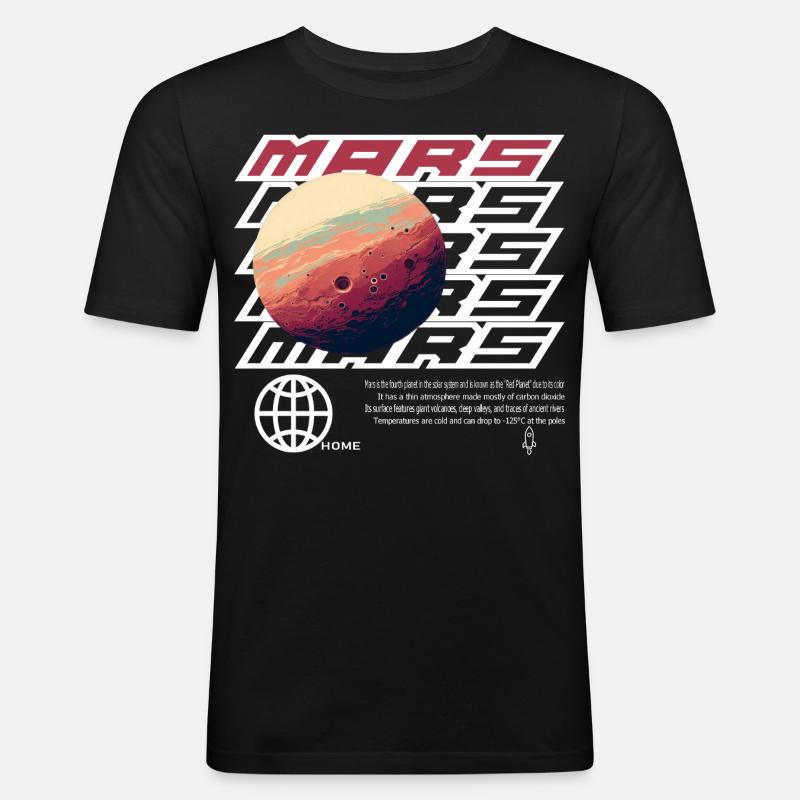Mars - Männer Slim Fit T-Shirt - Schwarz