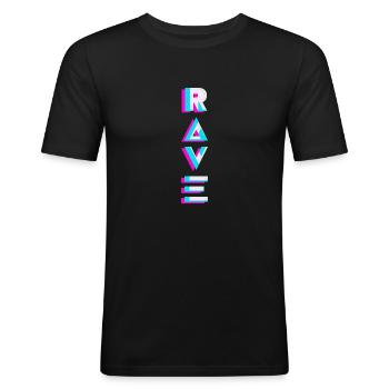Rave Festival Techno - Men's Slim Fit T-Shirt - black - Front - Nik (191cm)