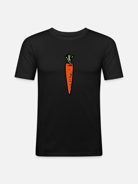 Carrot - Männer Slim Fit T-Shirt - Schwarz